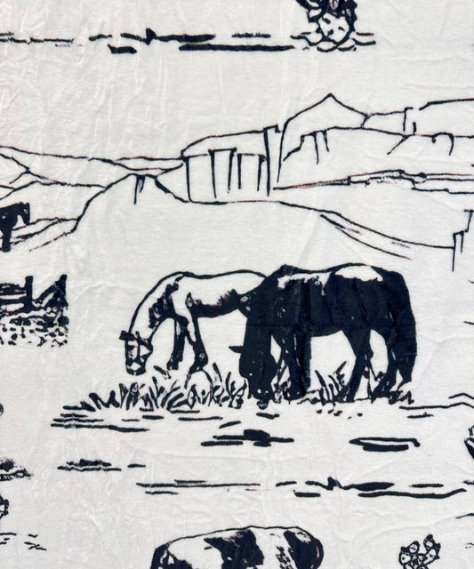 Western Print Flannel Blanket