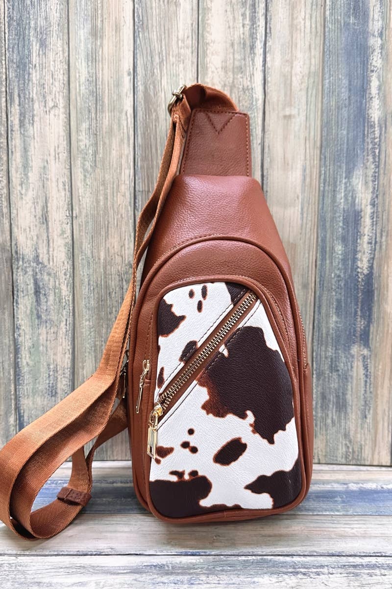 Cow Print Crossbody Sling Purse