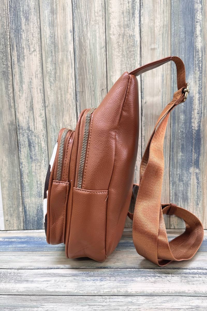 Cow Print Crossbody Sling Purse