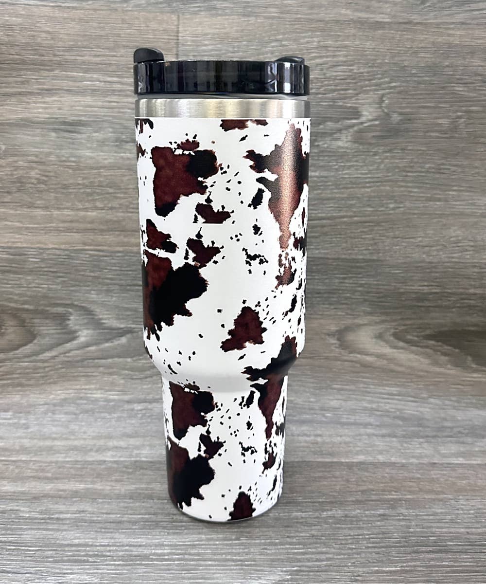Cow Print Stainless Steel Tumbler - 40oz