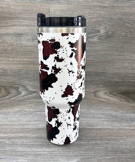 Cow Print Stainless Steel Tumbler - 40oz