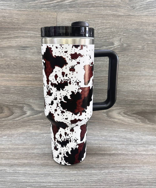 Cow Print Stainless Steel Tumbler - 40oz