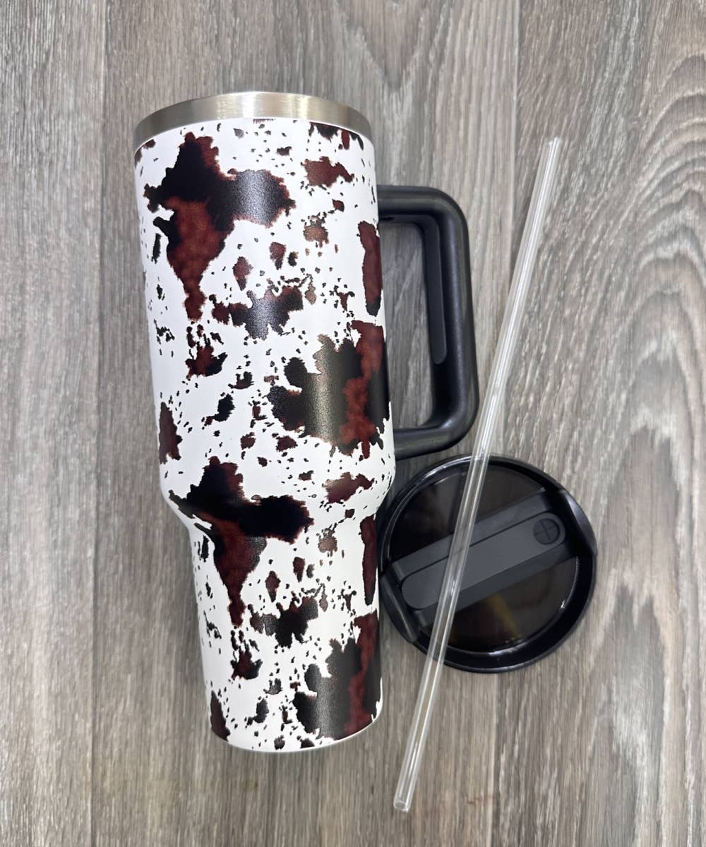 Cow Print Stainless Steel Tumbler - 40oz