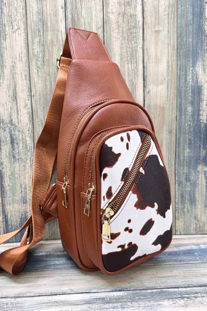 Cow Print Crossbody Sling Purse