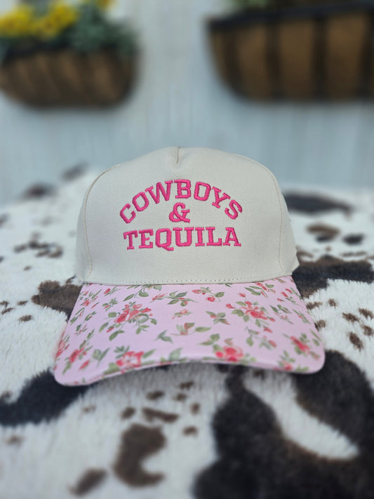 Cowboy's and Tequila Two Tone Canvas Cotton Cap