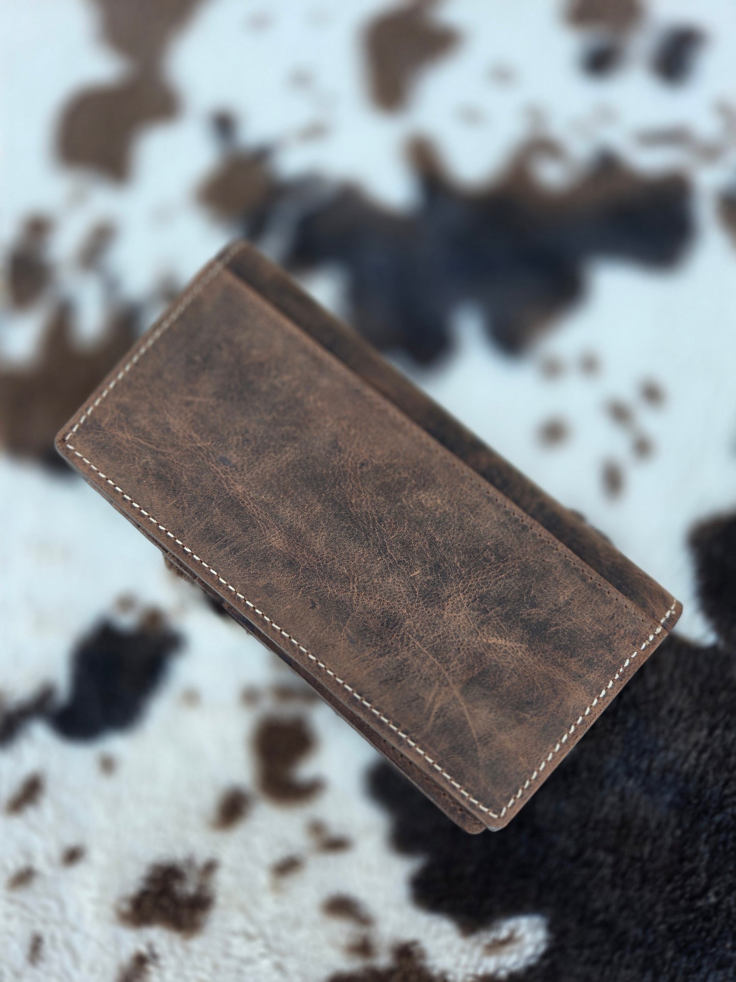 Genuine Tooled Leather Bi-Fold Wallet 