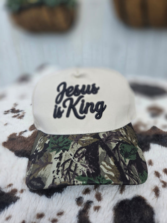 Jesus is King Two Tone Cotton Cap